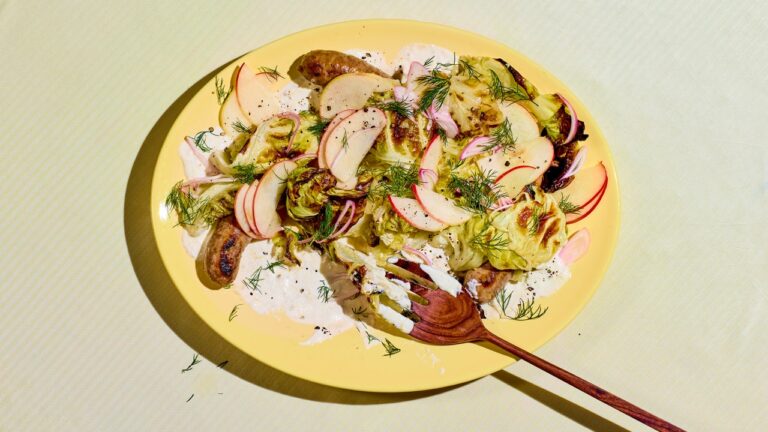 Charred Cabbage With Sausages and Apples Recipe